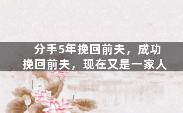 分手5年挽回前夫，成功挽回前夫，现在又是一家人
