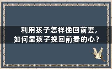 利用孩子怎样挽回前妻,如何靠孩子挽回前妻的心？