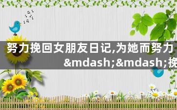 努力挽回女朋友日记,为她而努力——挽回女友日记