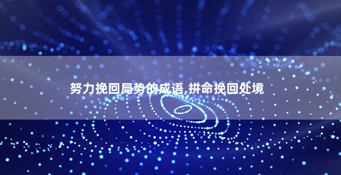 努力挽回局势的成语,拼命挽回处境