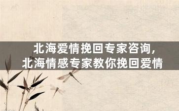 北海爱情挽回专家咨询,北海情感专家教你挽回爱情