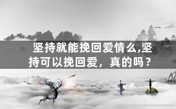 坚持就能挽回爱情么,坚持可以挽回爱，真的吗？