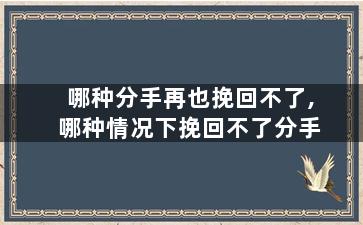 哪种分手再也挽回不了,哪种情况下挽回不了分手