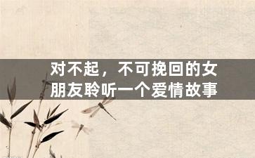 对不起，不可挽回的女朋友聆听一个爱情故事