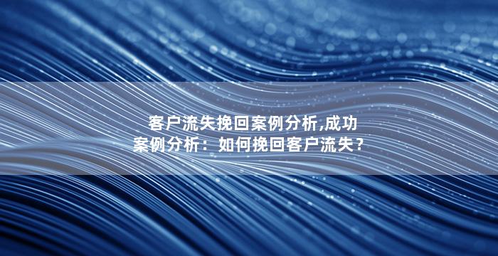 客户流失挽回案例分析,成功案例分析：如何挽回客户流失？