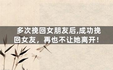 多次挽回女朋友后,成功挽回女友，再也不让她离开！