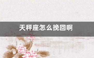 天秤座怎么挽回啊