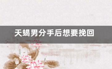 天蝎男分手后想要挽回（天蝎男分手后求复合怎么对待他）