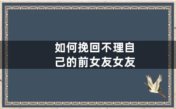 如何挽回不理自己的前女友女友
