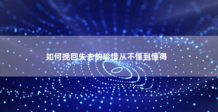 如何挽回失去的珍惜从不懂到懂得