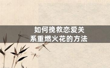 如何挽救恋爱关系重燃火花的方法
