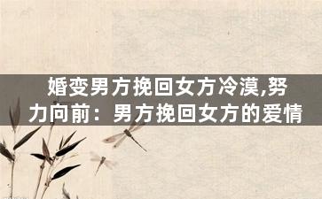 婚变男方挽回女方冷漠,努力向前：男方挽回女方的爱情