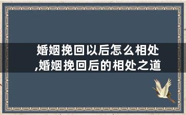 婚姻挽回以后怎么相处,婚姻挽回后的相处之道