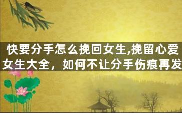 快要分手怎么挽回女生,挽留心爱女生大全，如何不让分手伤痕再发生