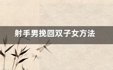 射手男挽回双子女方法