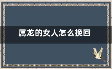 属龙的女人怎么挽回