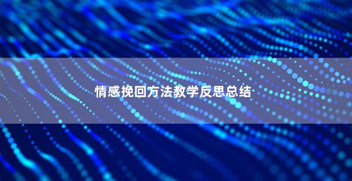 情感挽回方法教学反思总结