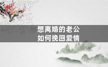 想离婚的老公如何挽回爱情