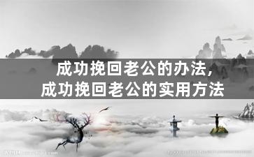 成功挽回老公的办法,成功挽回老公的实用方法