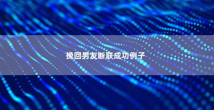 挽回男友断联成功例子