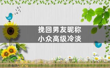 挽回男友昵称小众高级冷淡（挽回男友的网名）