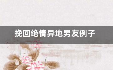 挽回绝情异地男友例子