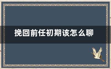 挽回前任初期该怎么聊（挽回前任首先要保持怎样的心态）
