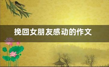挽回女朋友感动的作文