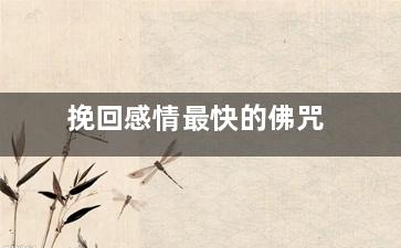 挽回感情最快的佛咒
