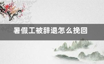 暑假工被辞退怎么挽回