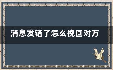 消息发错了怎么挽回对方