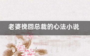 老婆挽回总裁的心法小说（老婆挽回总裁的心法小说免费阅读）