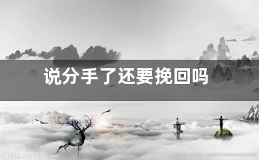 说分手了还要挽回吗（说分手了还要挽回吗女生）