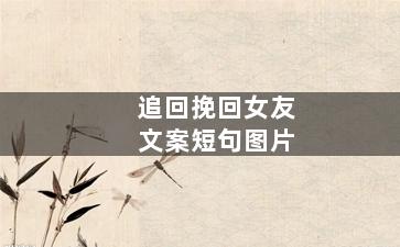 追回挽回女友文案短句图片