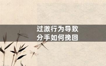 过激行为导致分手如何挽回