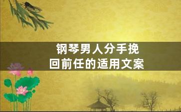 钢琴男人分手挽回前任的适用文案