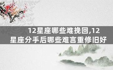 12星座哪些难挽回,12星座分手后哪些难言重修旧好