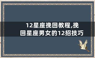 12星座挽回教程,挽回星座男女的12招技巧