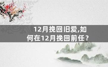12月挽回旧爱,如何在12月挽回前任？