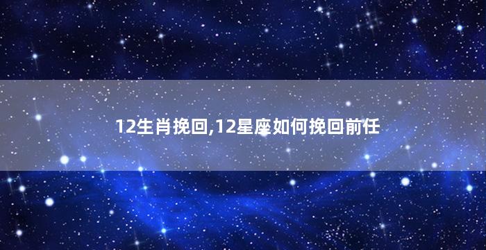 12生肖挽回,12星座如何挽回前任