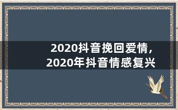 2020抖音挽回爱情,2020年抖音情感复兴